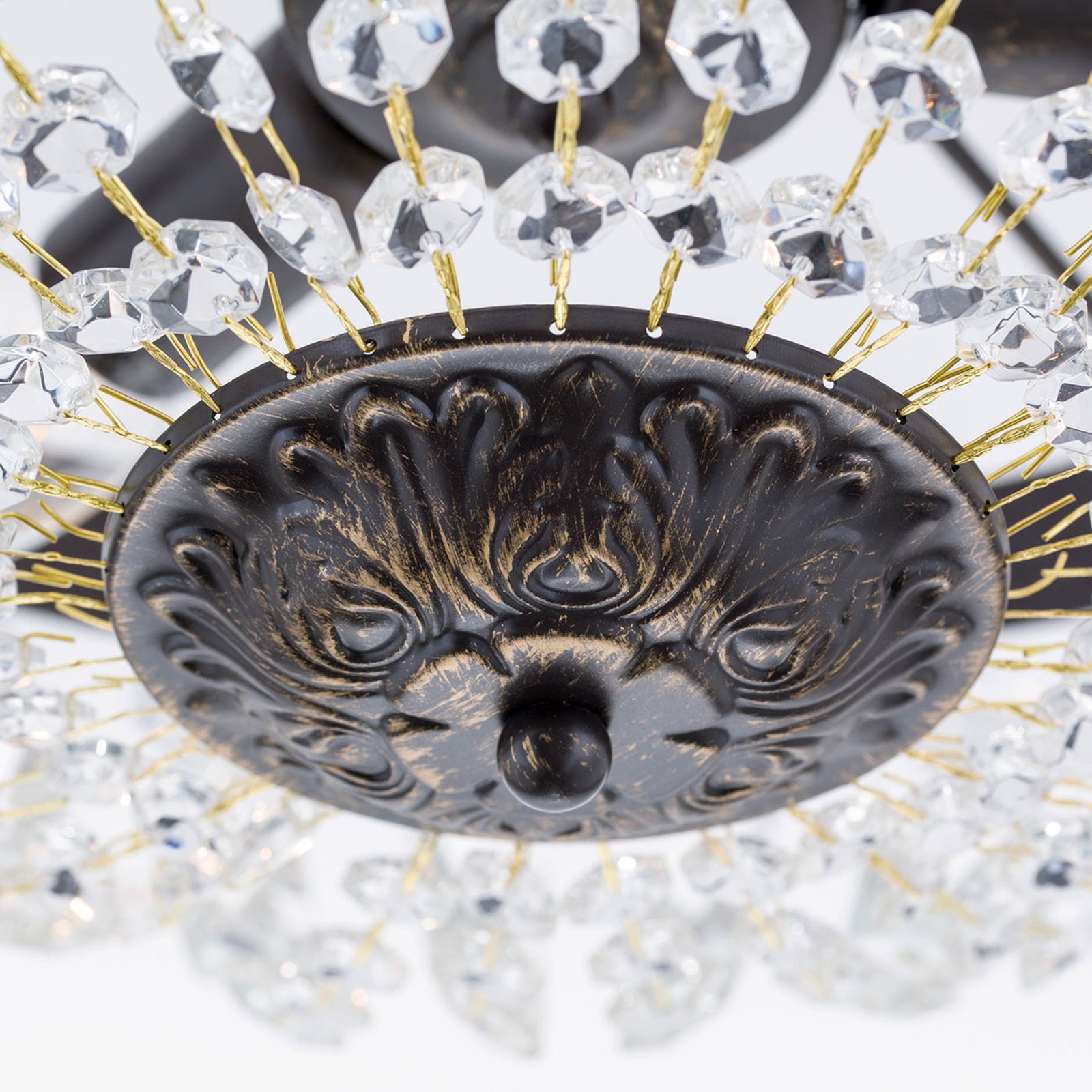 Andara ceiling light, glass crystal chains Ø 40 cm