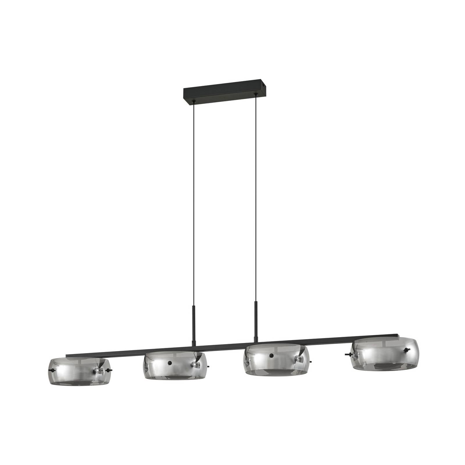 Lucande LED-Hängeleuchte Martis, schwarz, 4-flg., dimmbar