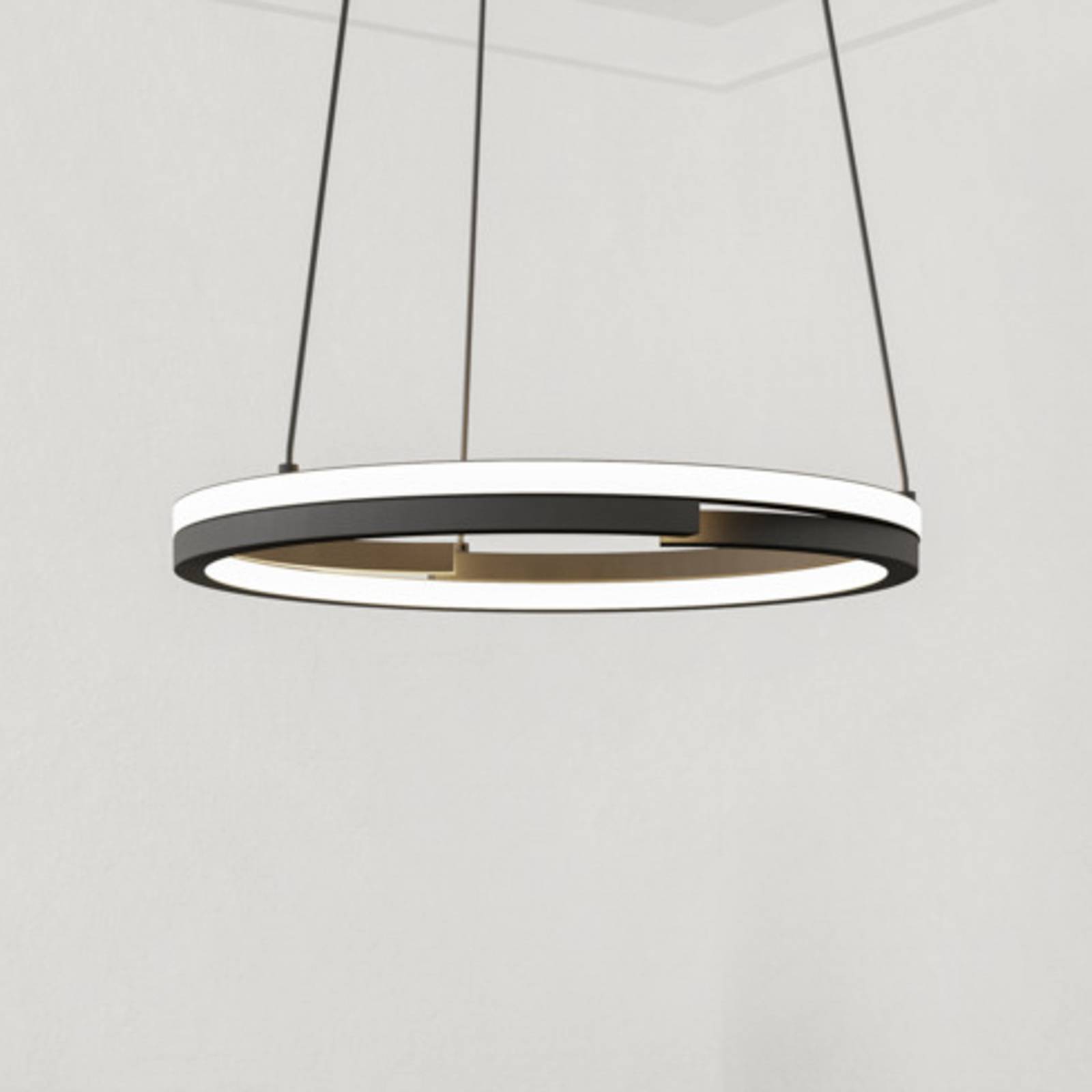 Żyrandol LED EGLO MEZZOMONTE, czarna, Ø 48 cm, CCT