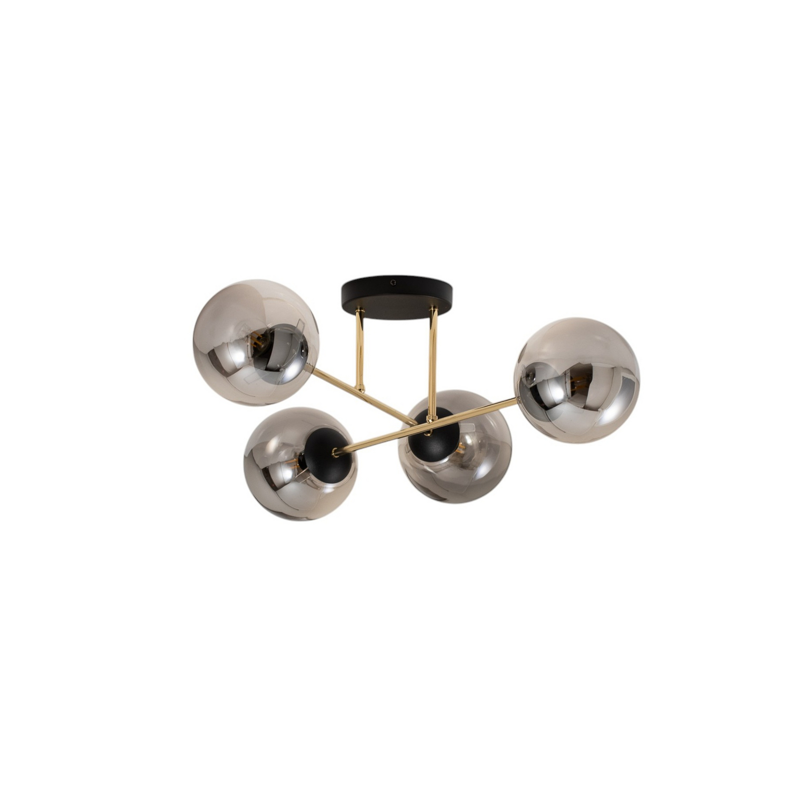 Magnum ceiling light, 4-bulb, graphite/gold/black, glass, E14