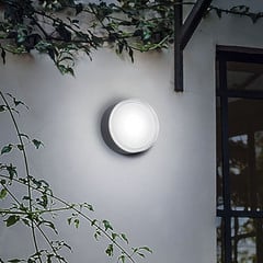 Ideal Lux vonkajšie nástenné svietidlo Urano antracitový hliník Ø 16 cm
