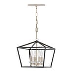 Hanglamp Stinson, zwart/chroom, 4-lamps