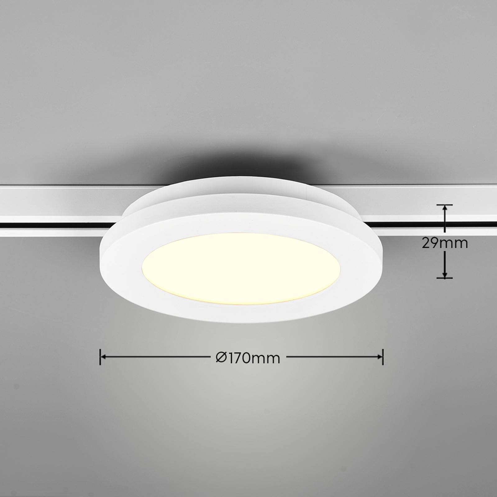 LED stropné svietidlo Camillus DUOline, Ø 17 cm, biele