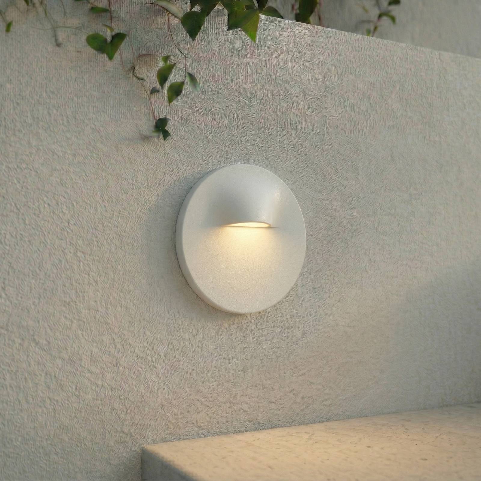 Applique encastrable LED Lindby Alune, blanche, ronde, Ø 8 cm, IP65