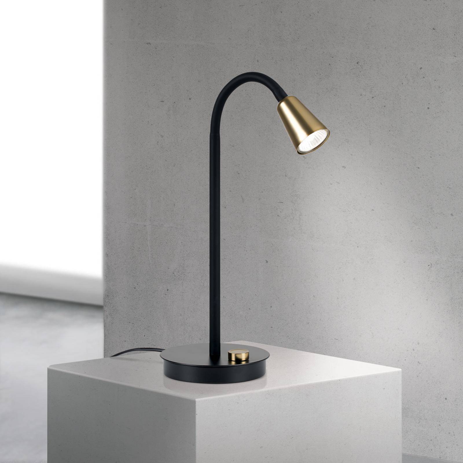 Tischleuchte Dotty, messing, Höhe 45 cm, Fuß, Dimmer, GU10 günstig online kaufen