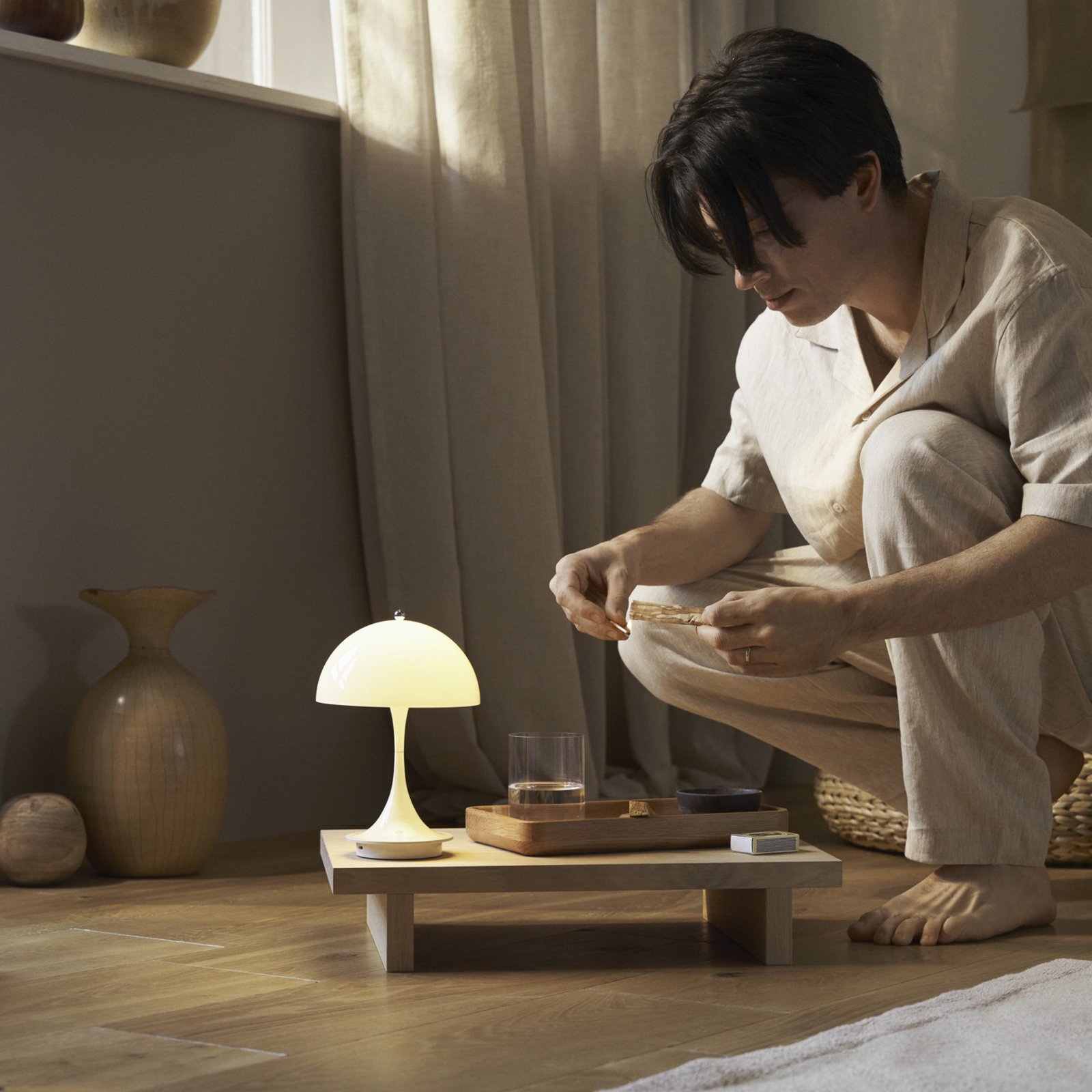 Panthella 160 Portable Table Lamp V3 Opal Beige - Louis Poulsen