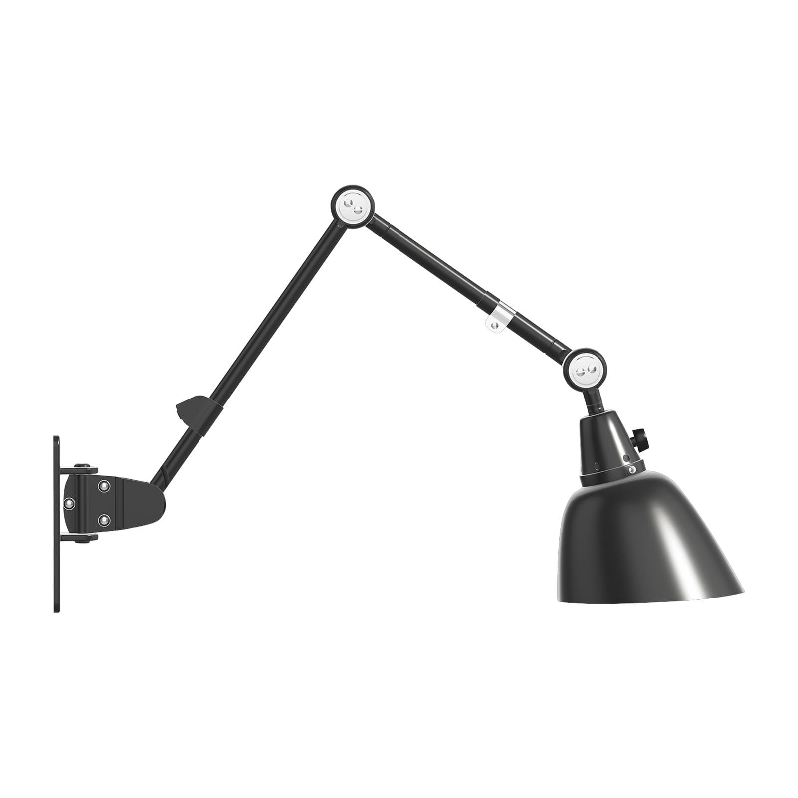 midgard modular TYP 505 wall light 75 cm black, for Living / Dining Room, aluminium, steel, fabric, E27, 60 W, W: 22 cm, H: 40 cm