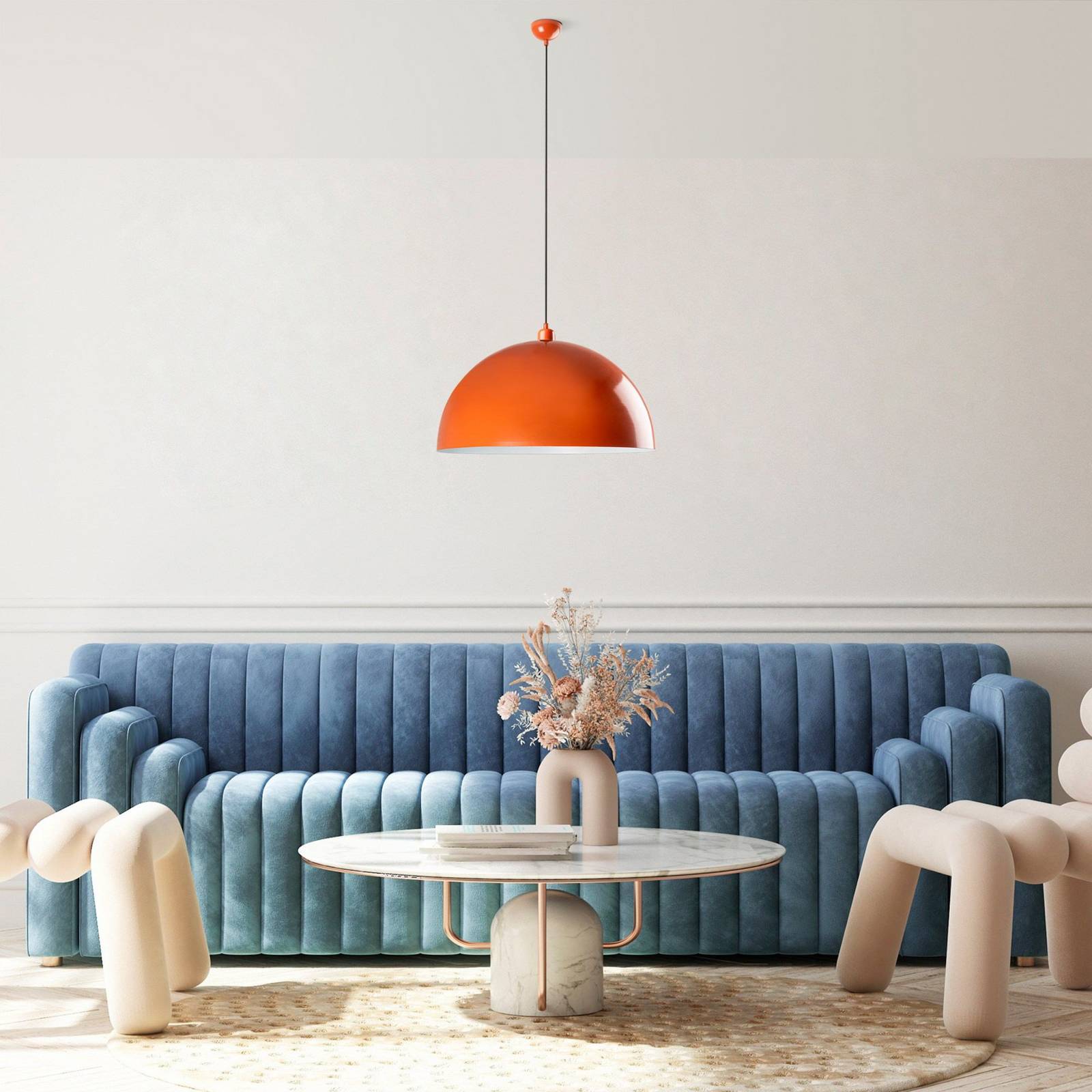 Hängeleuchte Kure, orange, Metall, Ø 60 cm, E27 günstig online kaufen