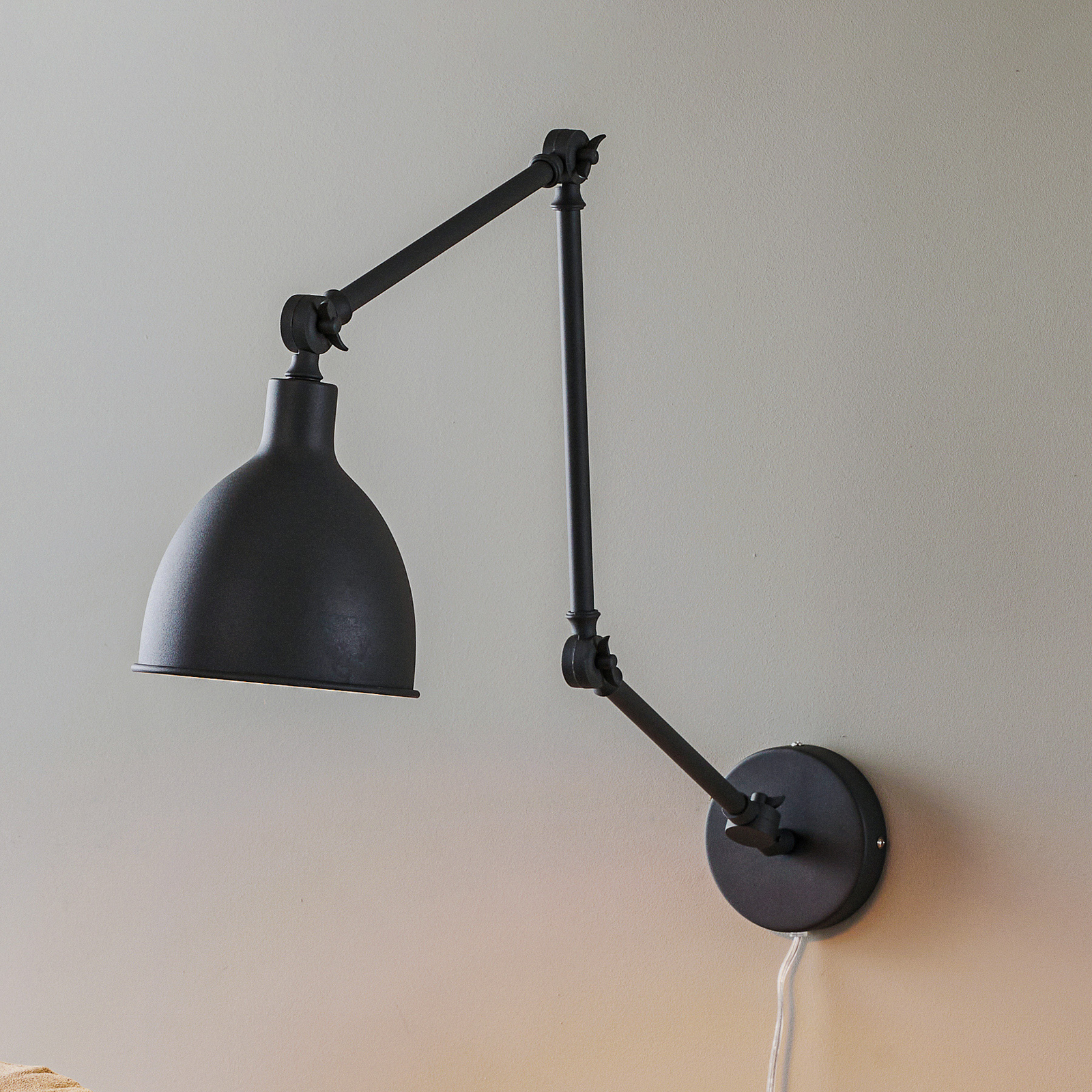 By Rydéns Bazar wandlamp met stekker, grijs