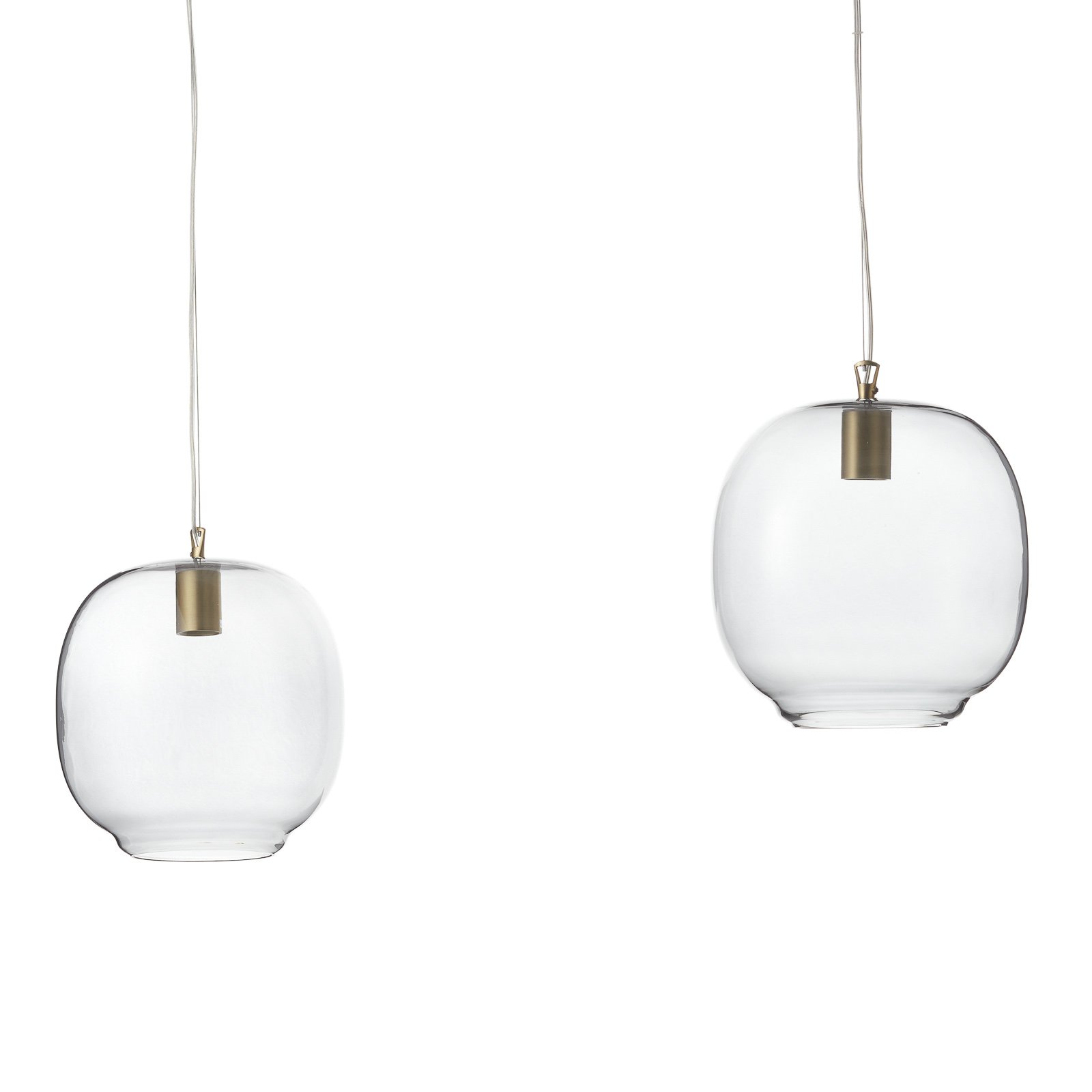Sforzin Cochi hanging light, two-bulb, for Living / Dining Room, glass, metal, E27, 40 W, energy efficiency: A++, H: 30 cm