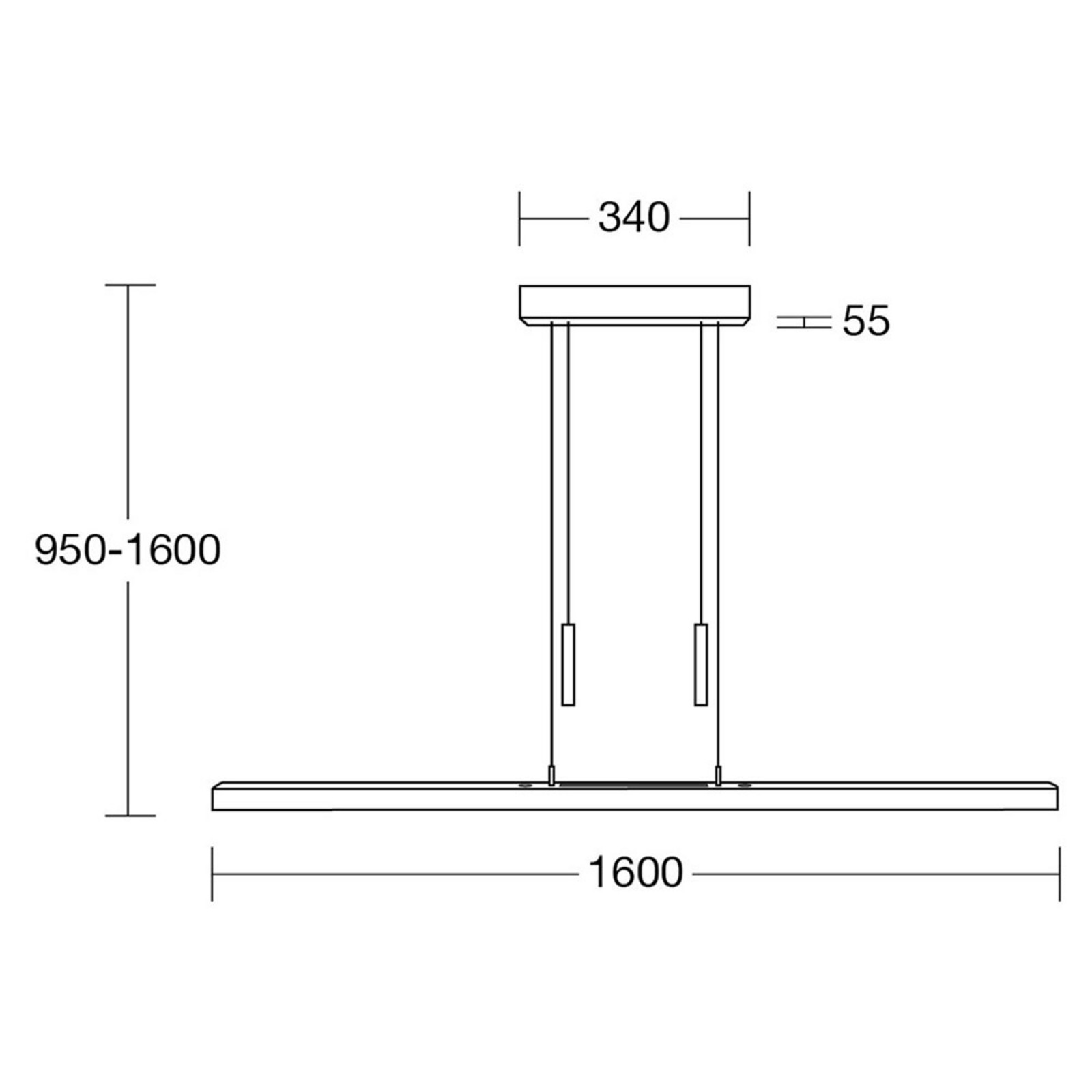 HerzBlut Leonora lampă susp. Up&Down 160cm nuc