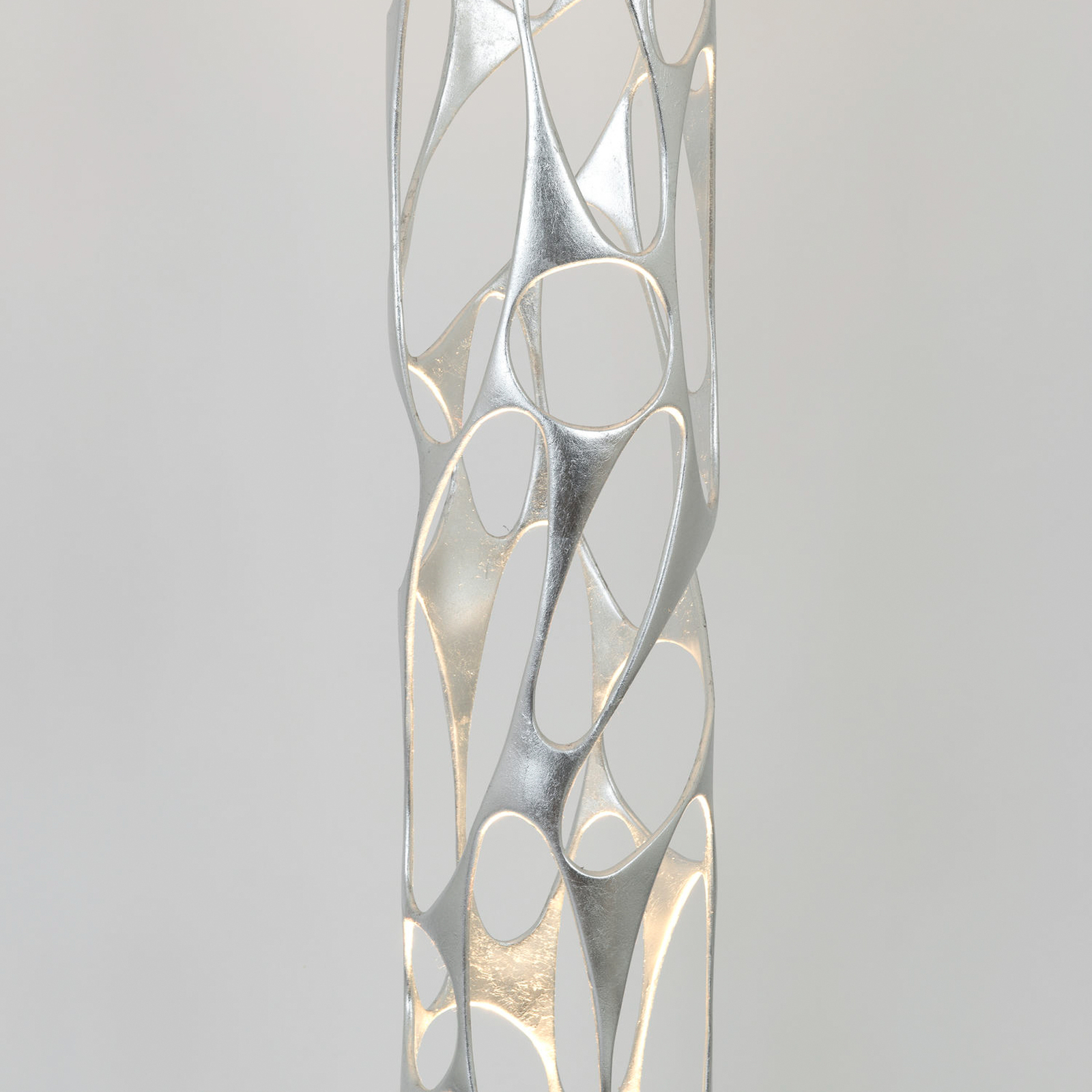 Stojací lampa Talismano, stříbrná barva, výška 176 cm, železo