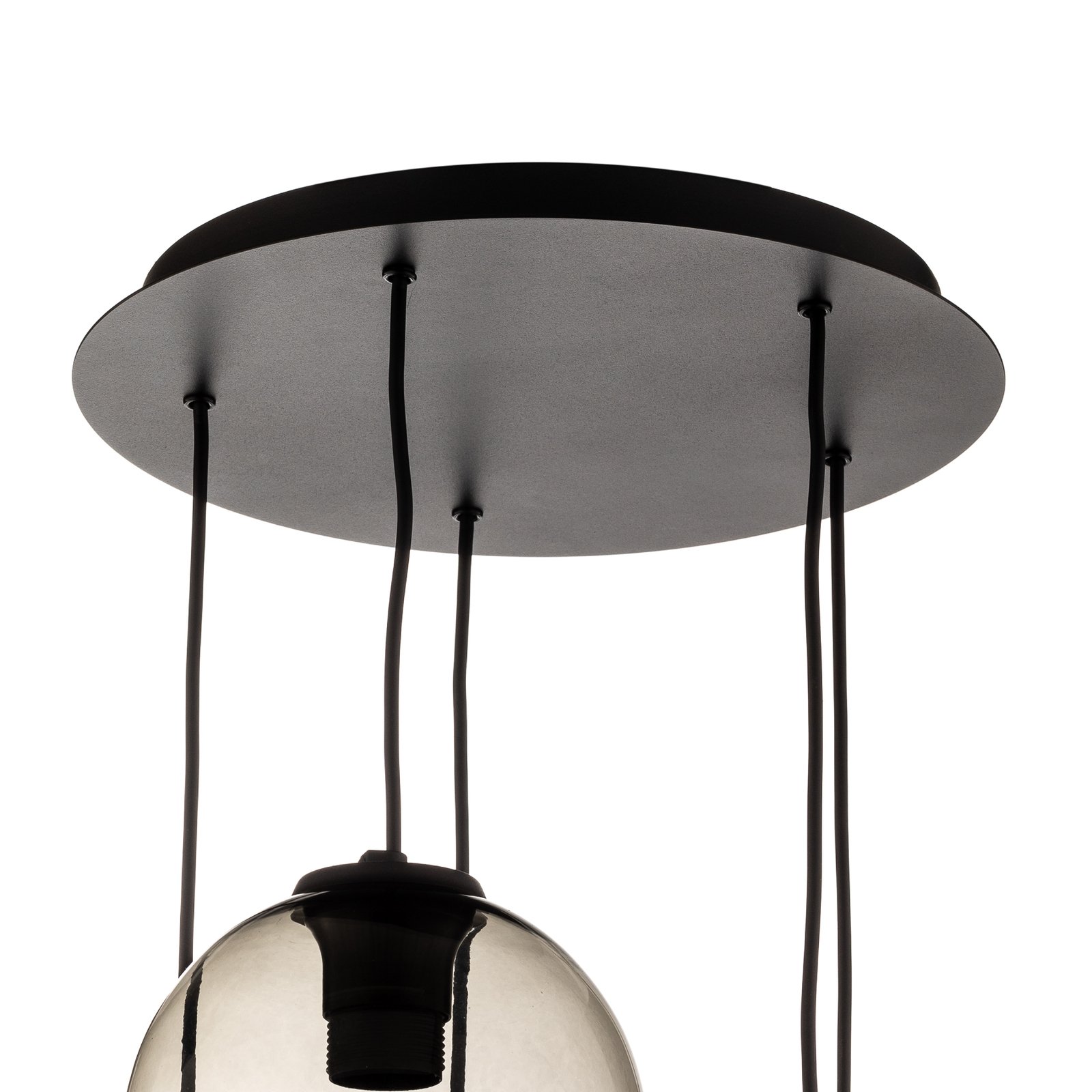 Vetro pendant light made of glass, 5-bulb
