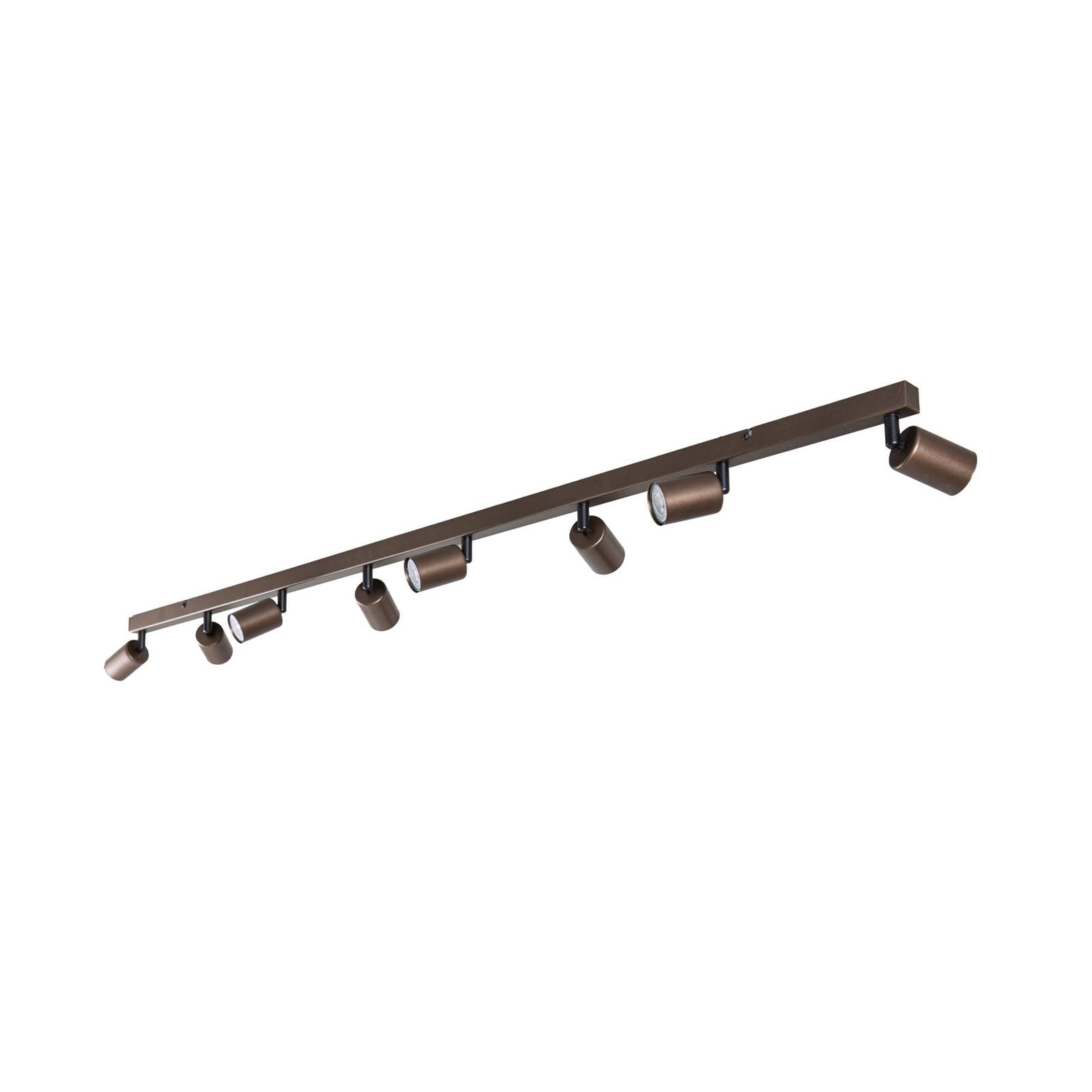 Deckenspot Top, justierbar, braun, achtflammig linear