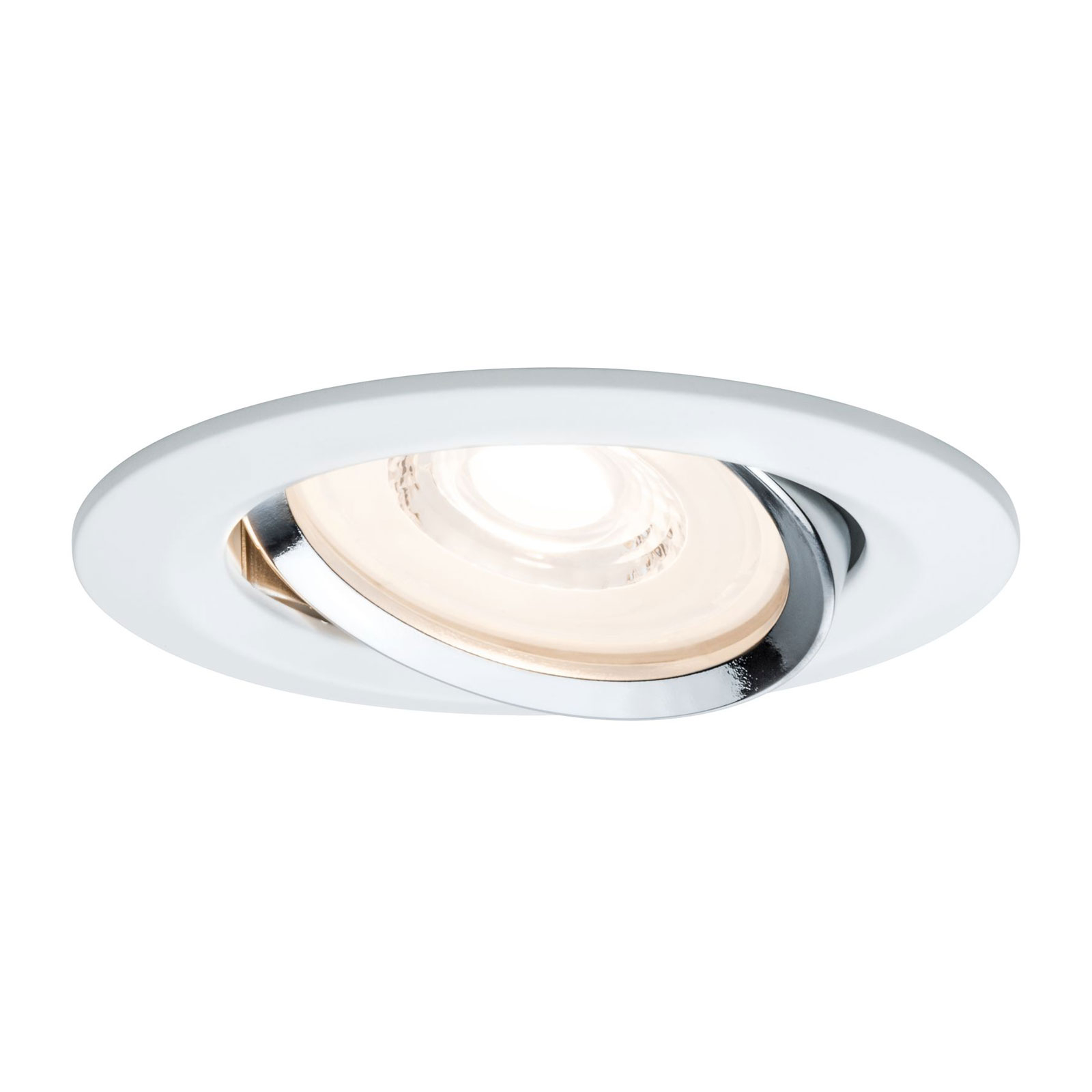 Paulmann Reflector Coin LED downlight, set of 3, for Living / Dining Room, aluminium, glass, 6.8 W, energy efficiency: A+