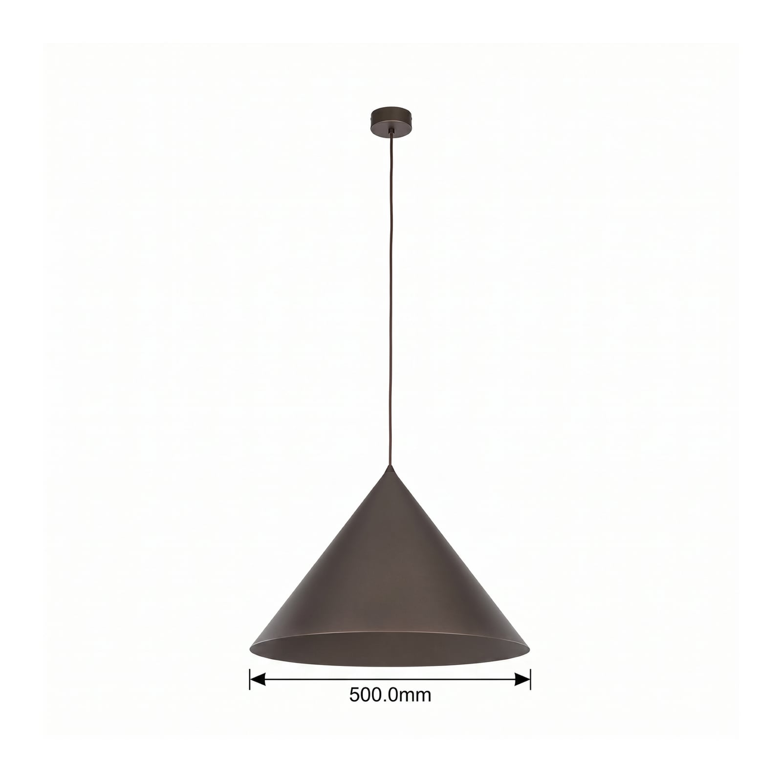 Hängeleuchte Cono, 1-flammig, Ø 50 cm, braun, E27