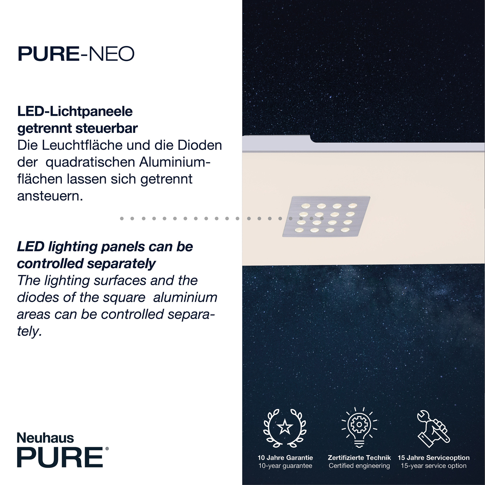 PURE Neo plafonnier LED 120x30 cm