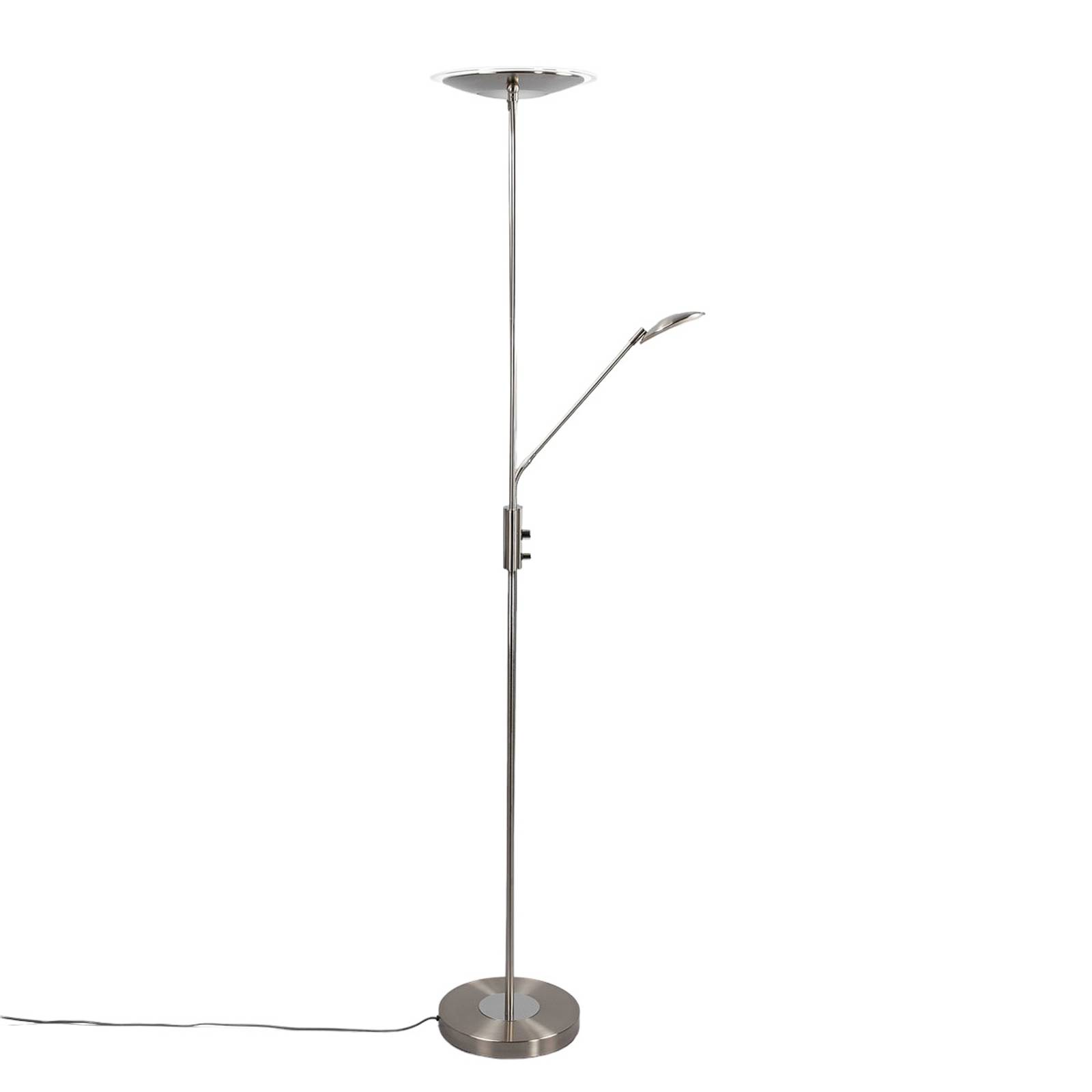 Lampadaire indirect LED Eda avec variateur nickel