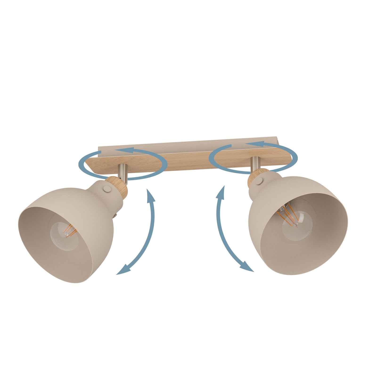 Arrecife stropno svjetlo izgled pijeska/drva, dvije žarulje