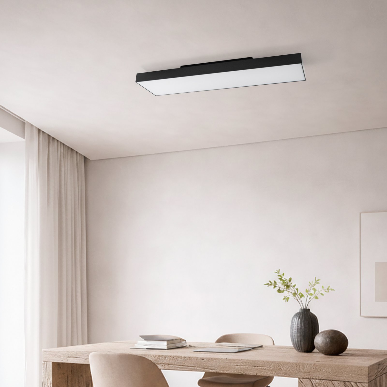 Lampa sufitowa LED Lucande Leicy, czarny, 100 cm, RGBIC, CCT