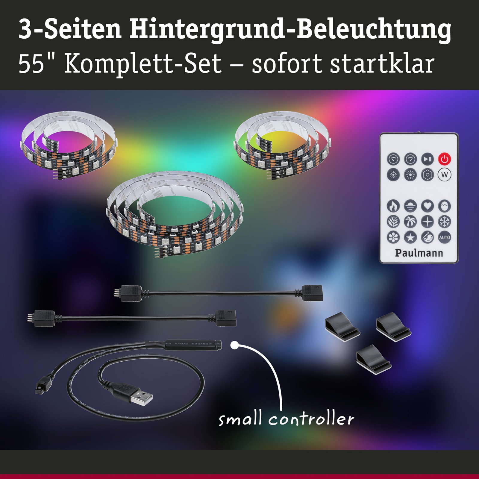 Paulmann EntertainLED LED-Strip RGB TV-készülék 55 hüvelyk 55 hüvelyk