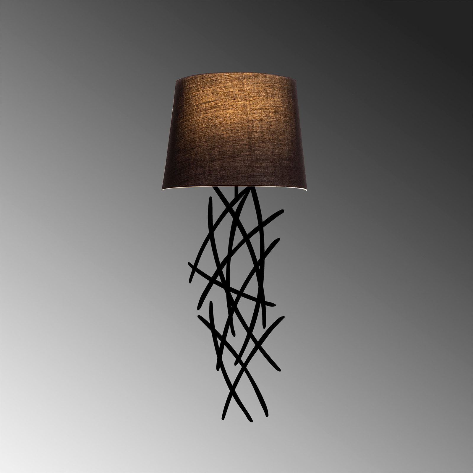 Zidna svjetiljka Asaf 6984 s crnim sjenilom od tkanine