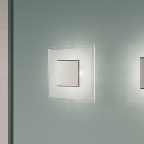 Quadratische LED-Wandleuchte Lole aus Glas