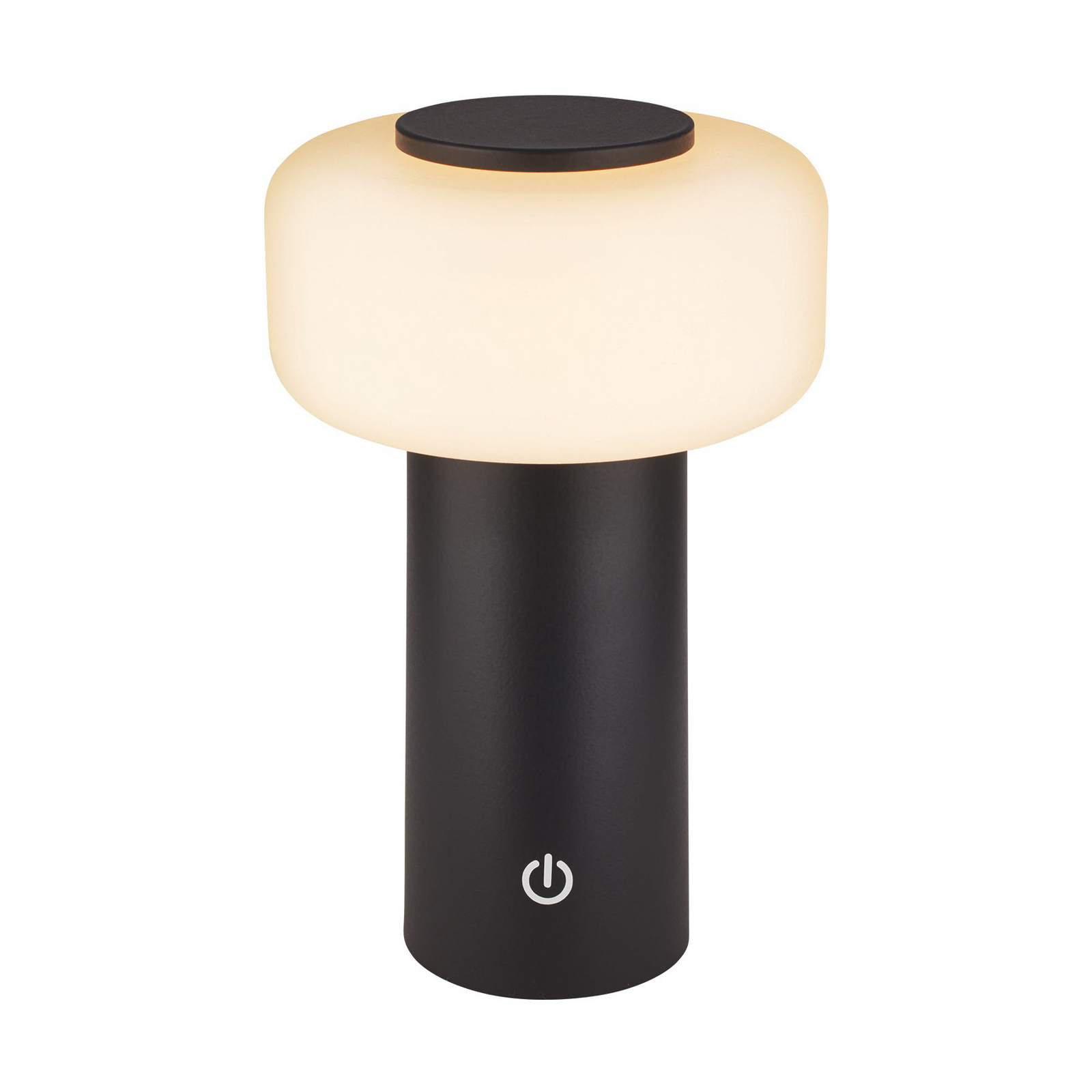 Juna LED rechargeable table lamp, anthracite, IP44, dimmable, 20 cm