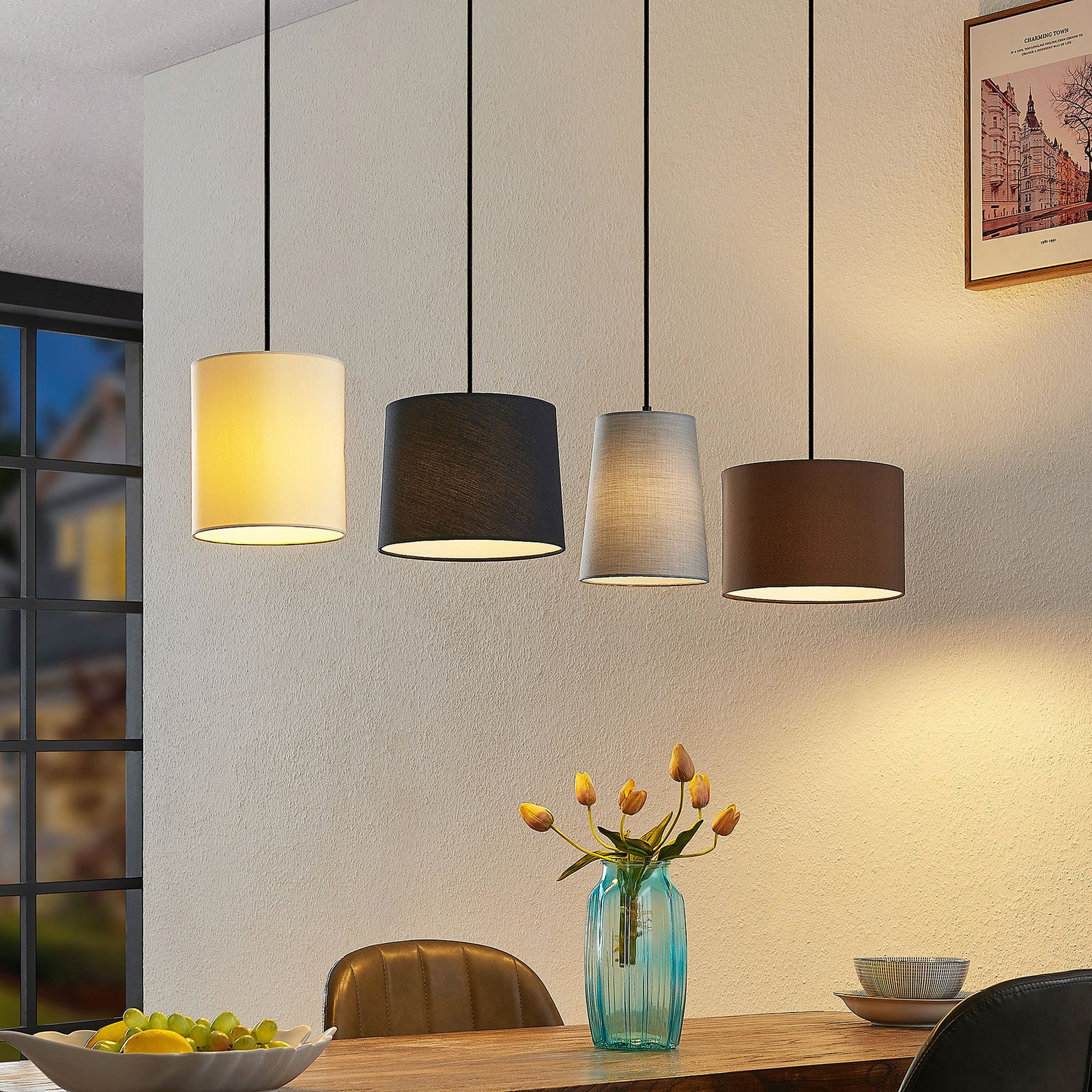 Amilia 4 Taklampa Black/Grey/Beige - Lindby