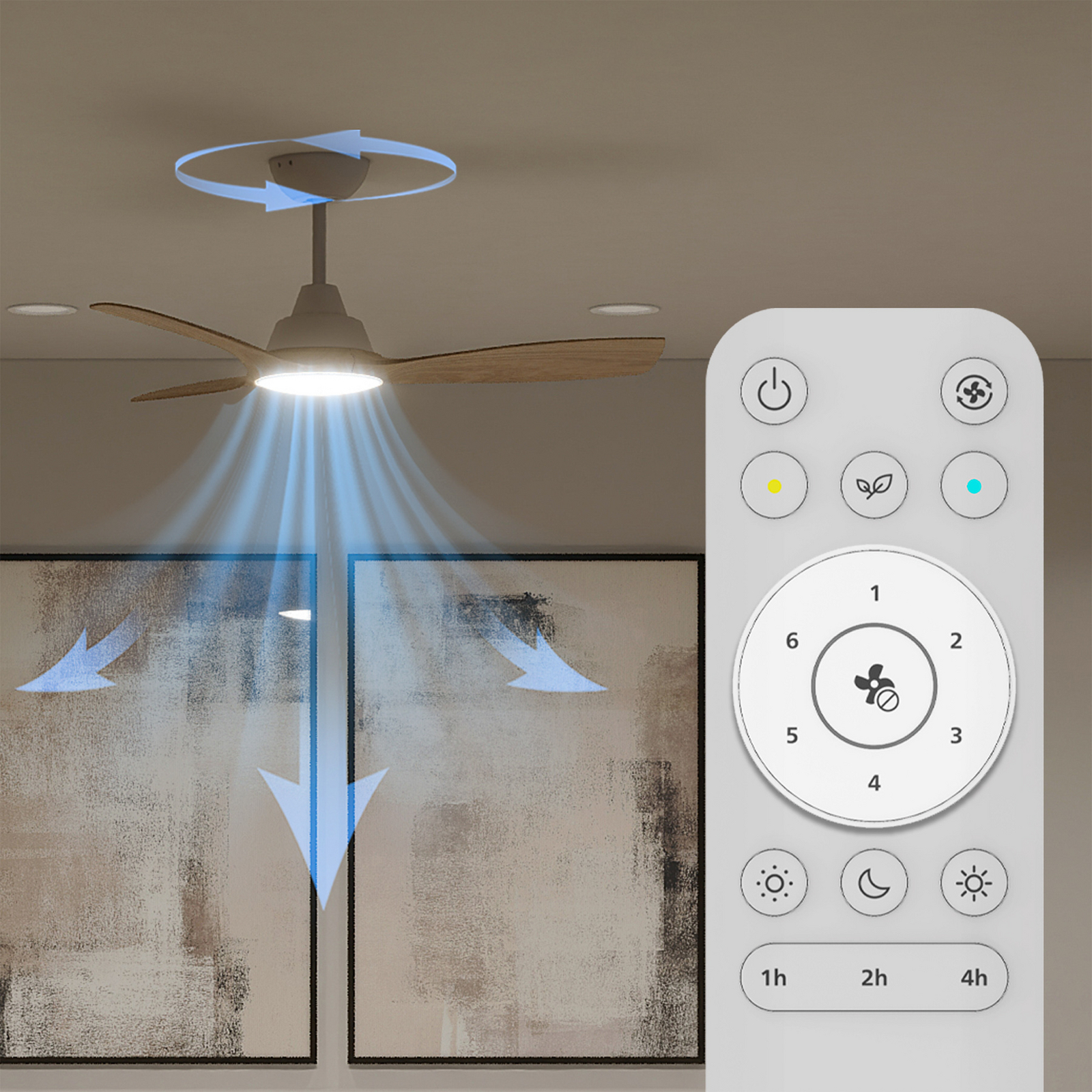 Wentylator LED Philips Olas, średnica 106 cm, brązowo-biały, CCT