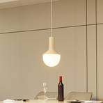 Lucande Florine pendant light, beige/opal, ceramic, glass