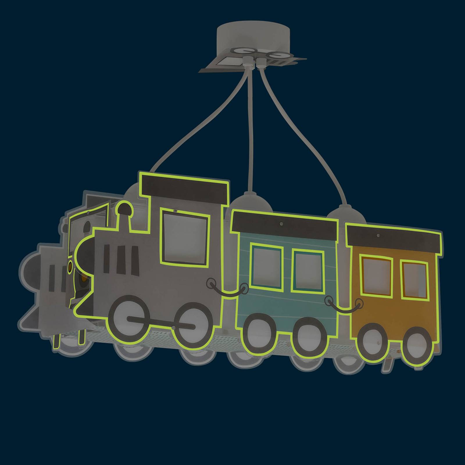 Závesná lampa Dalber Night Train ako lokomotíva