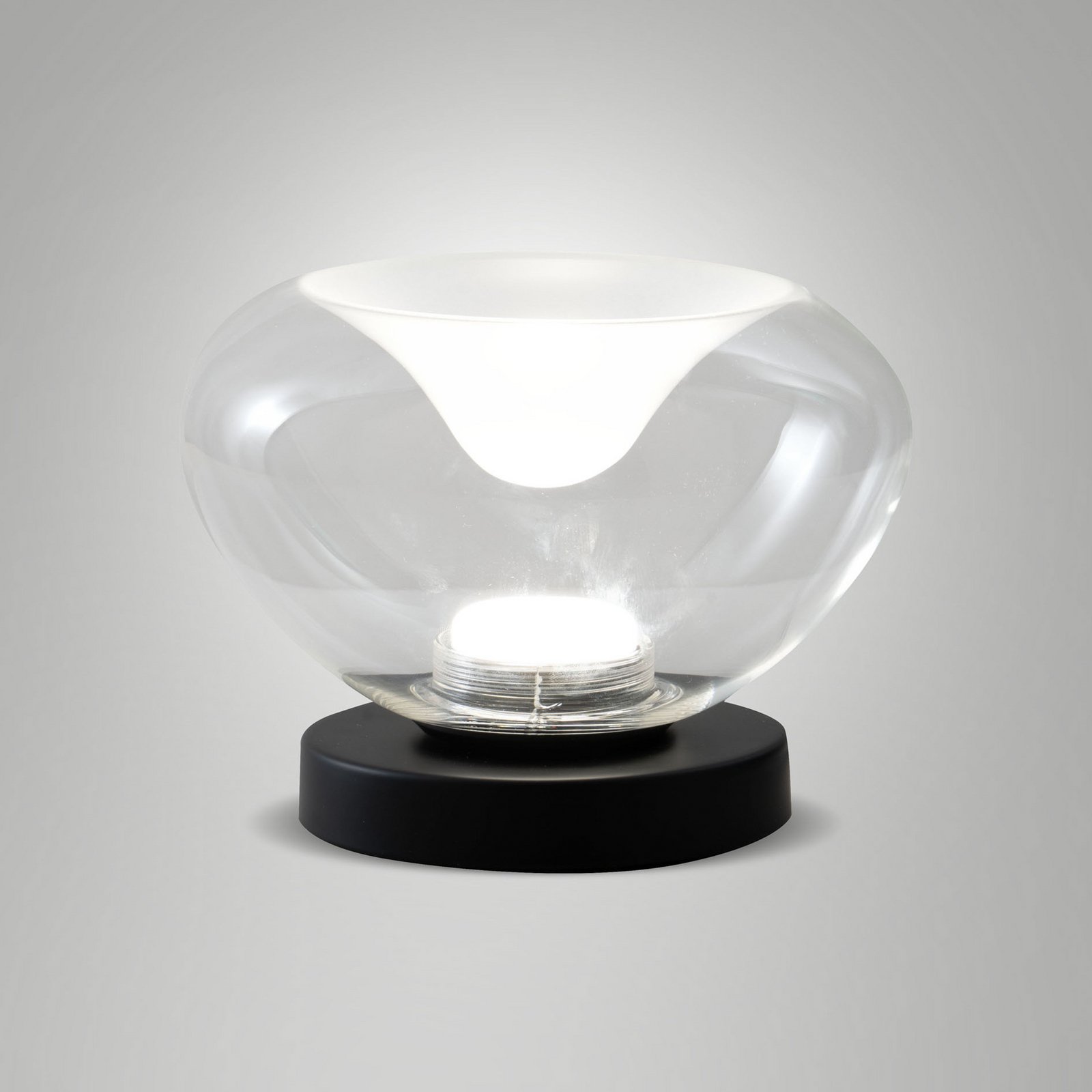 LED table lamp Brena, clear, glass, CCT, dimmable