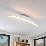 Lucande Lámpara LED de techo Lorian, 99 cm, cromo, metal