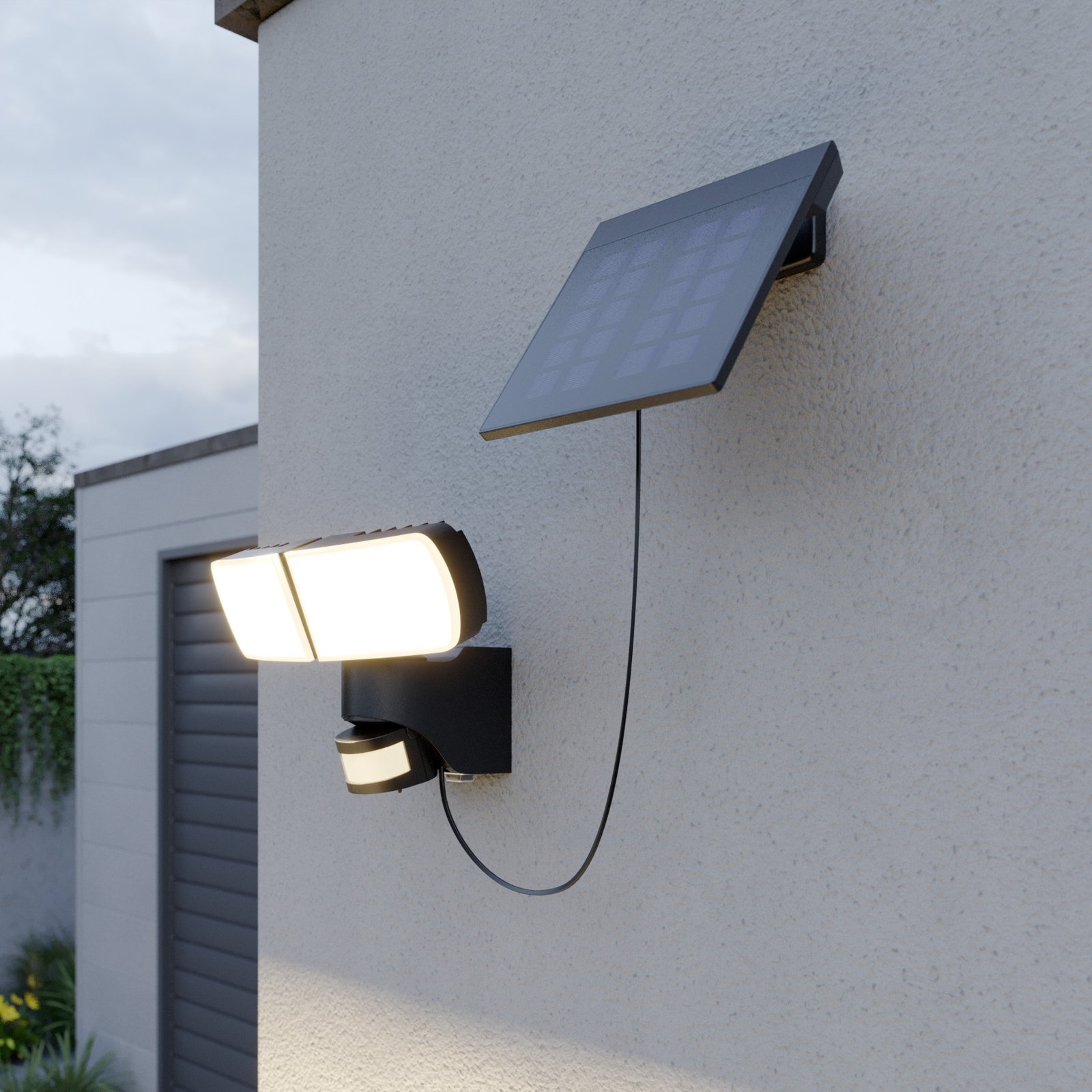 Arcchio Lissano spot LED solare parete con sensore