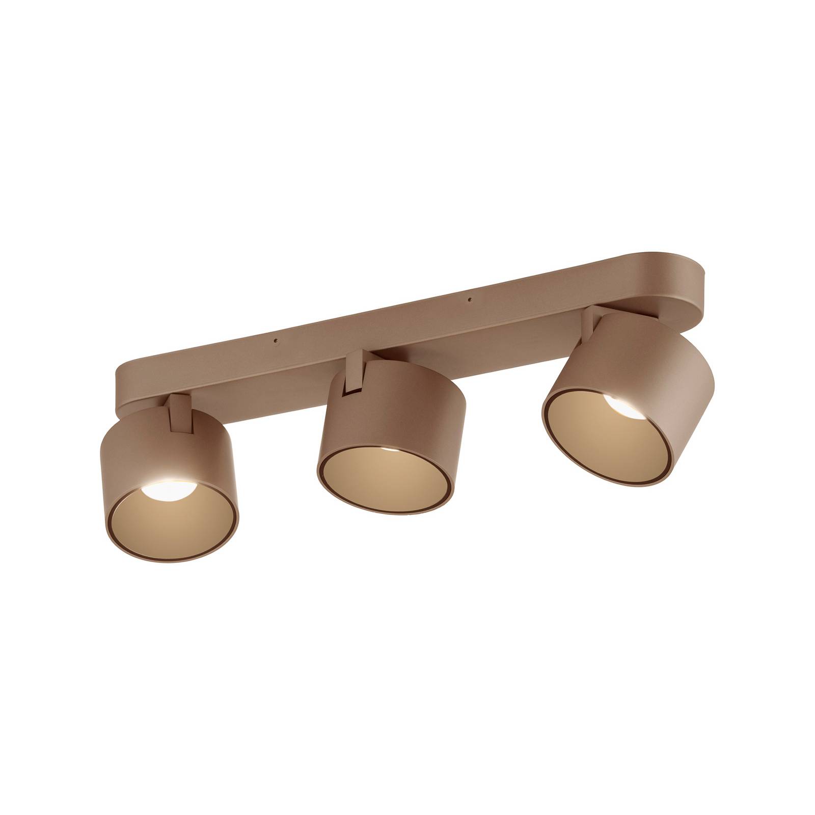 LED-Deckenspot PURE Cup, bronzefarben, 56 cm, Metall, 3-flg.