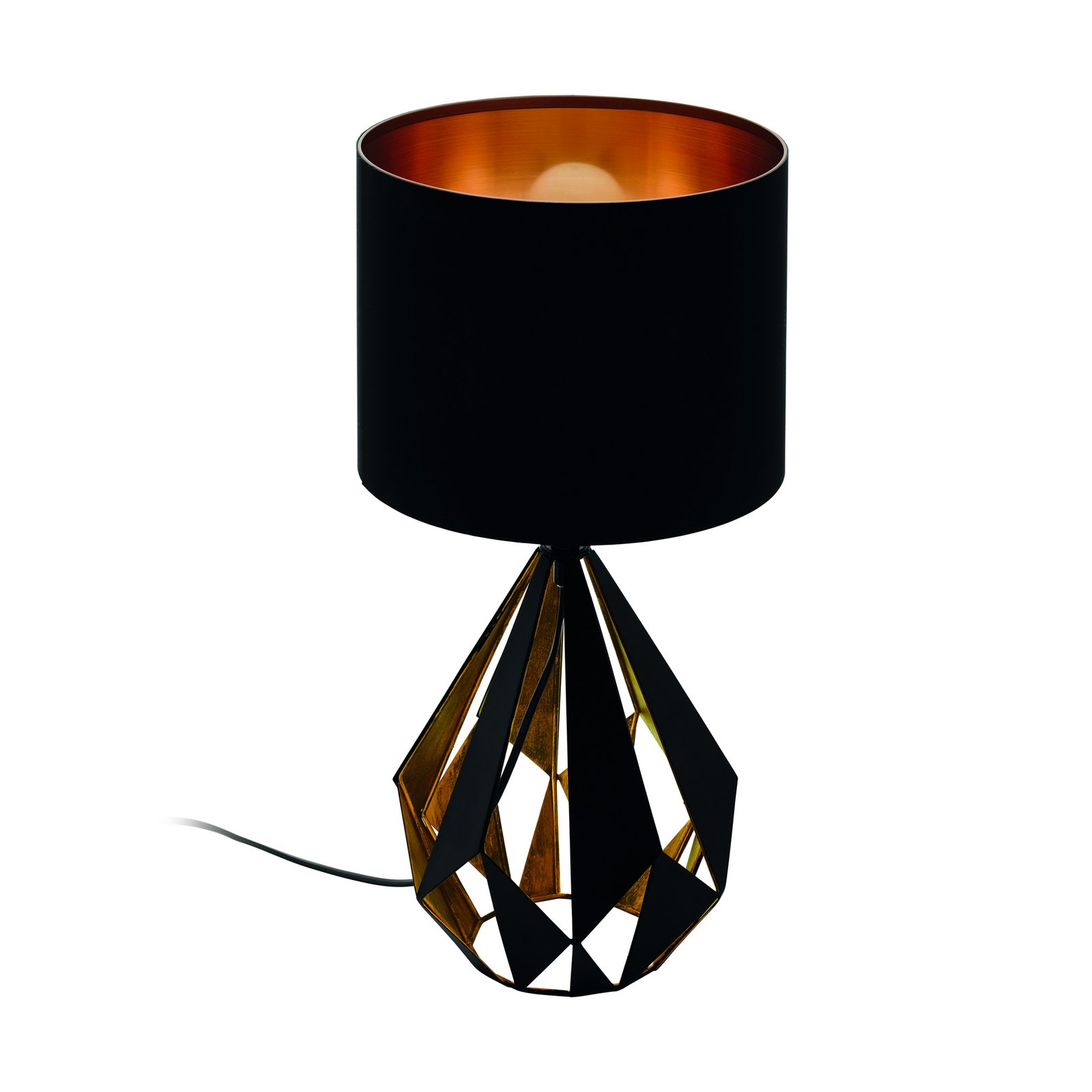 Lampada da tavolo Carlton, nero/rame