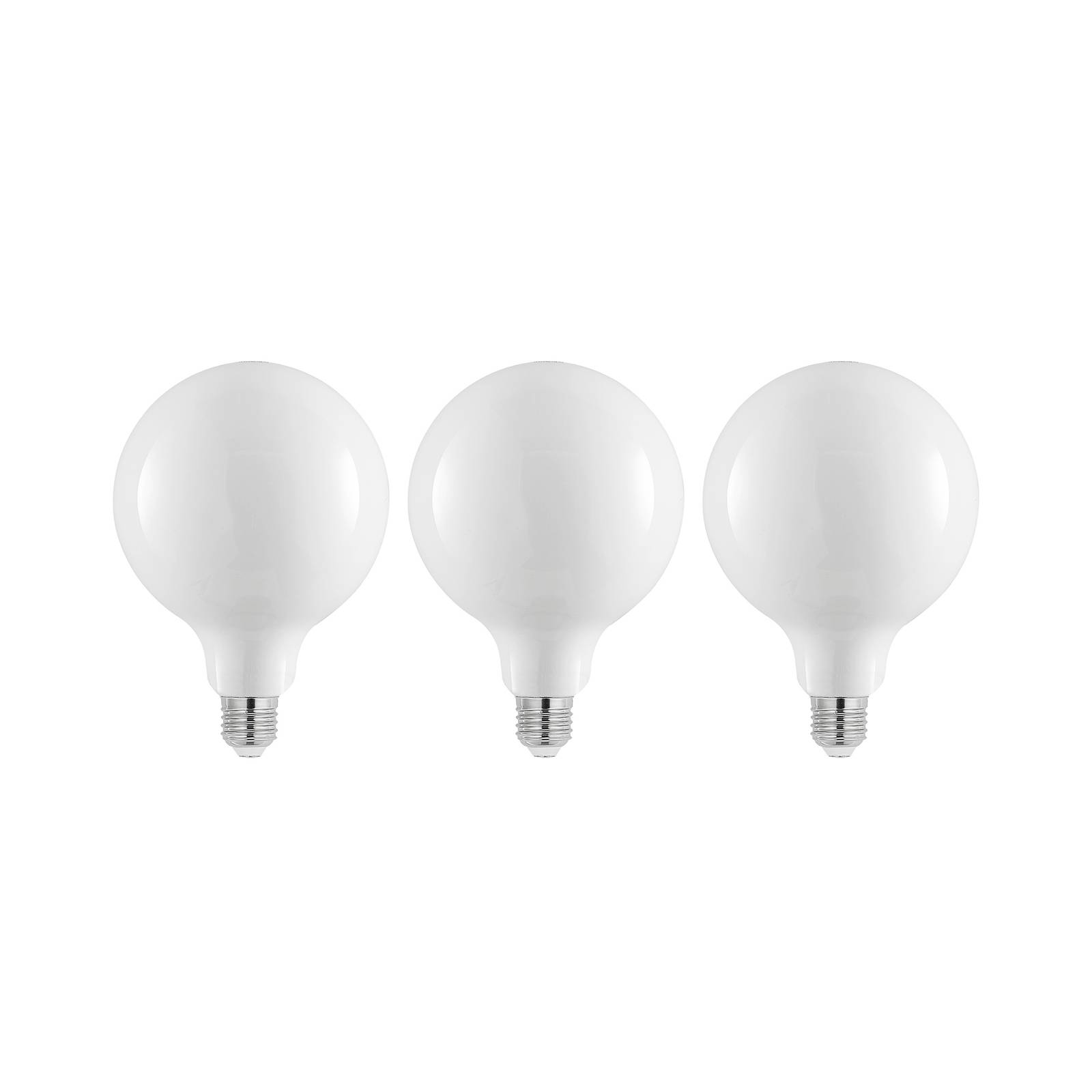 LED-Lampe E27 6W 2.700K G125 dimmbar opal 3er-Set