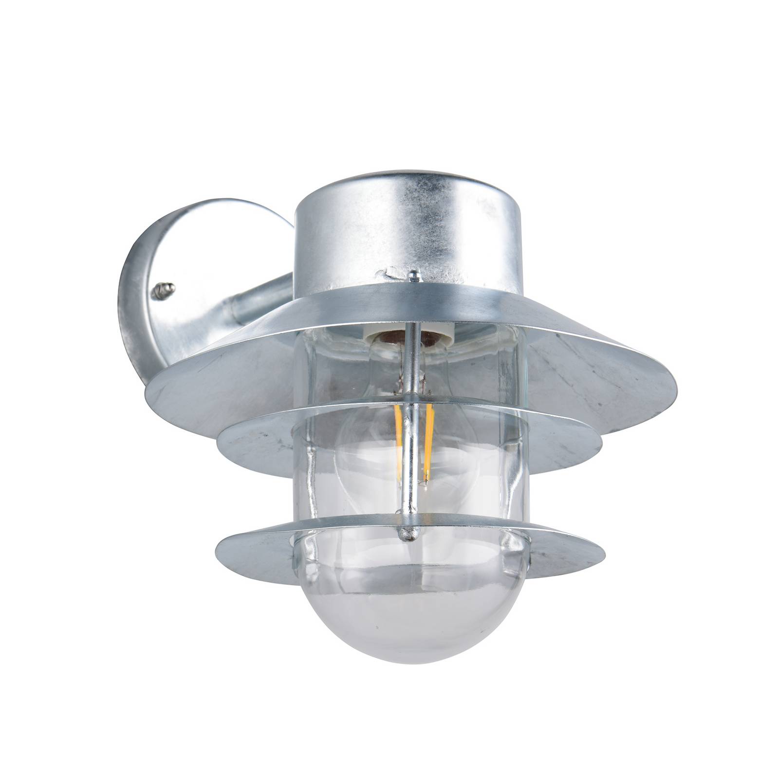 Außenwandlampe Ruvuuma zinkfarben Ø 22 cm abwärts gerichtet