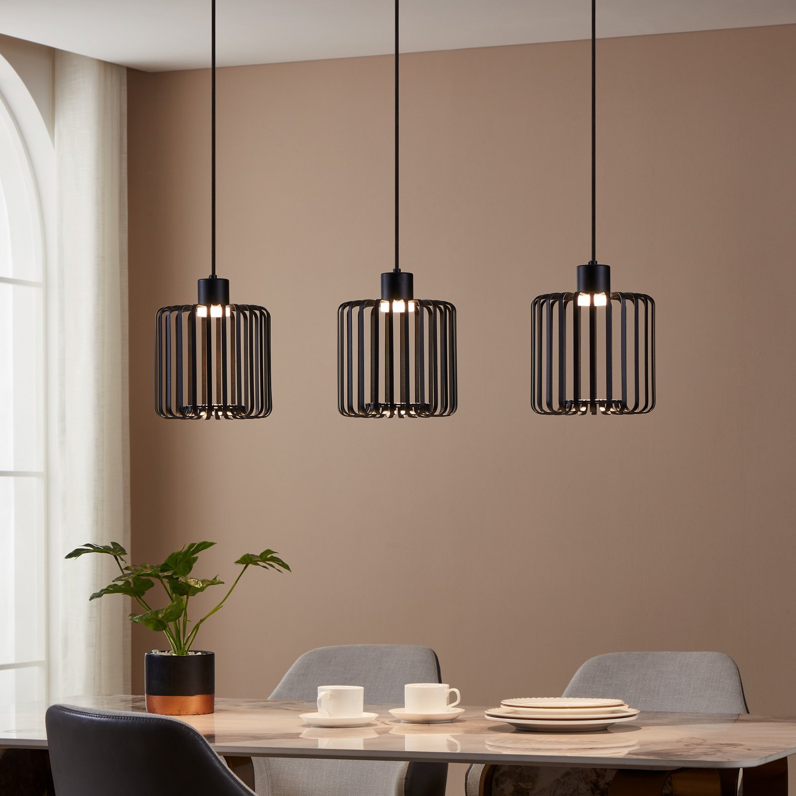 EGLO connect LED viseća svjetiljka Ginestrone-Z, 3 žarulje, crna