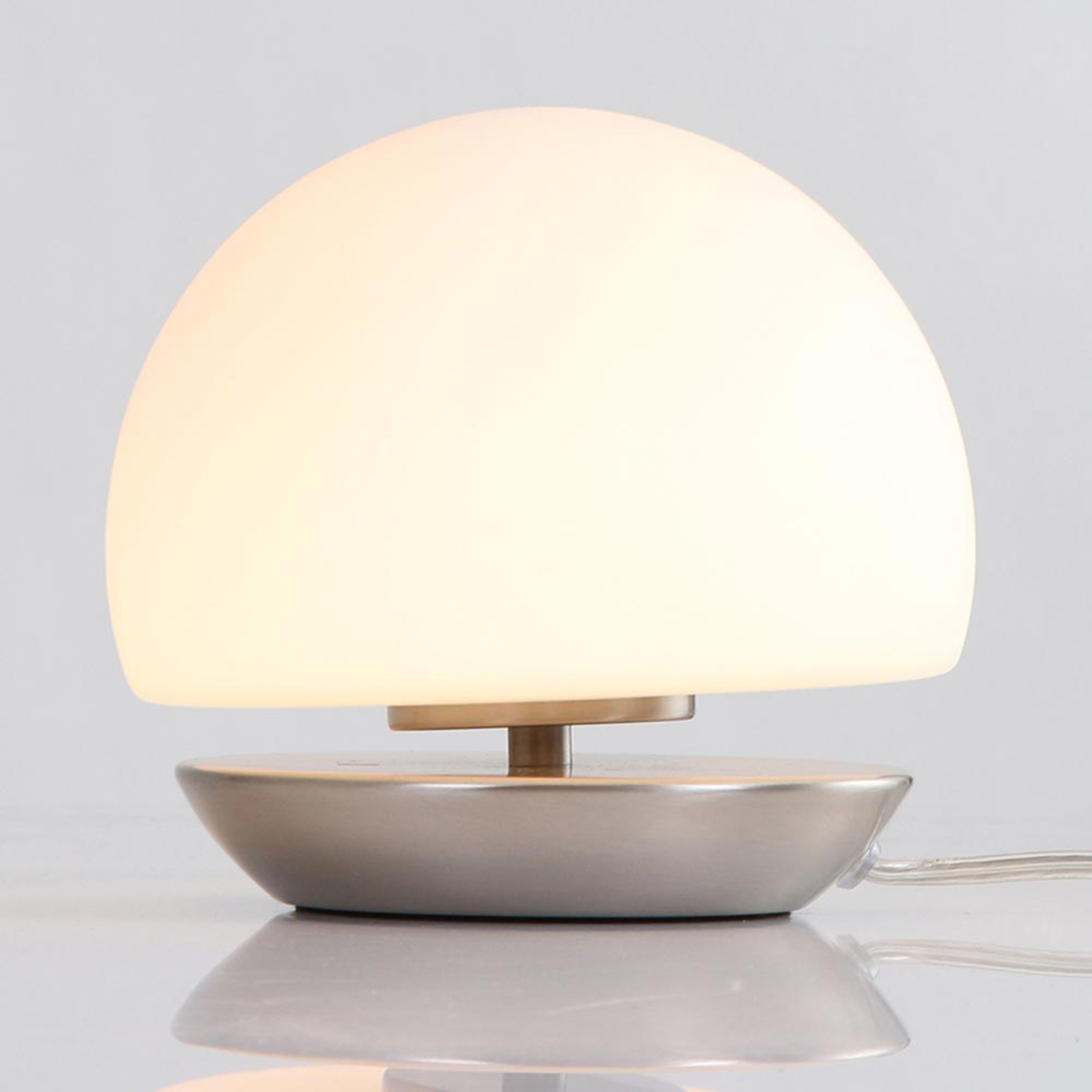 Stopa stal szczotkowana–lampa stołowa LED Ancilla