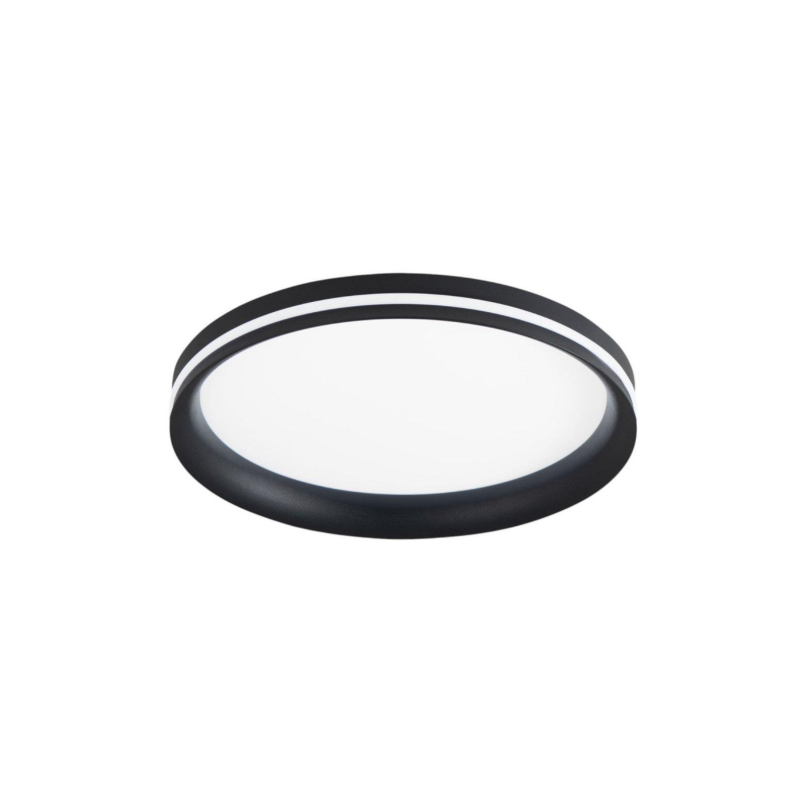 Isy LED ceiling lamp, black, Ø 35 cm, metal, CCT, dimmable