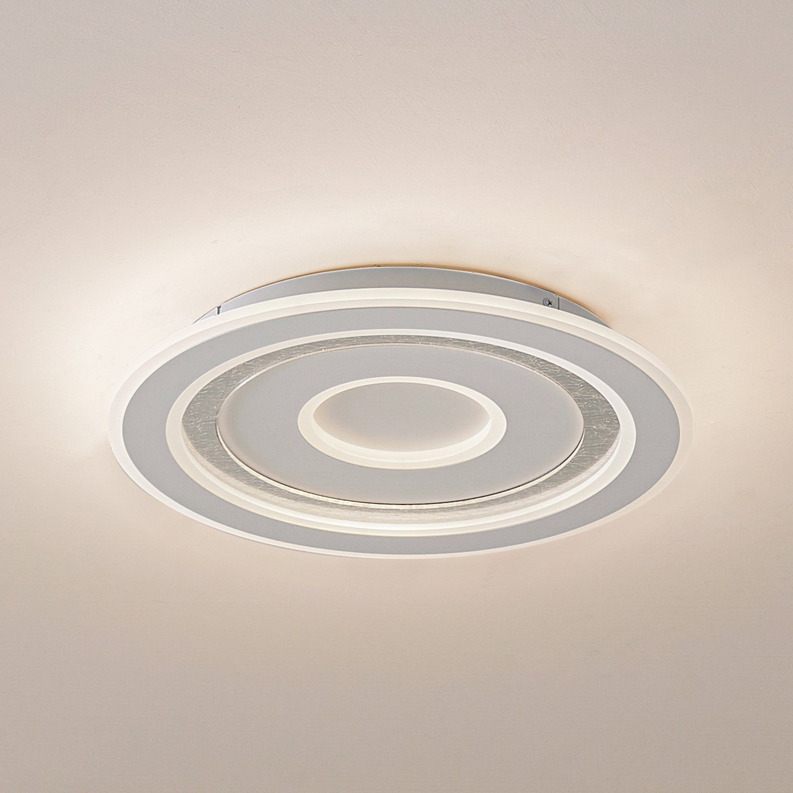 Lindby LED-Deckenleuchte Lorvik, Ø 40 cm, weiß, CCT, dimmbar