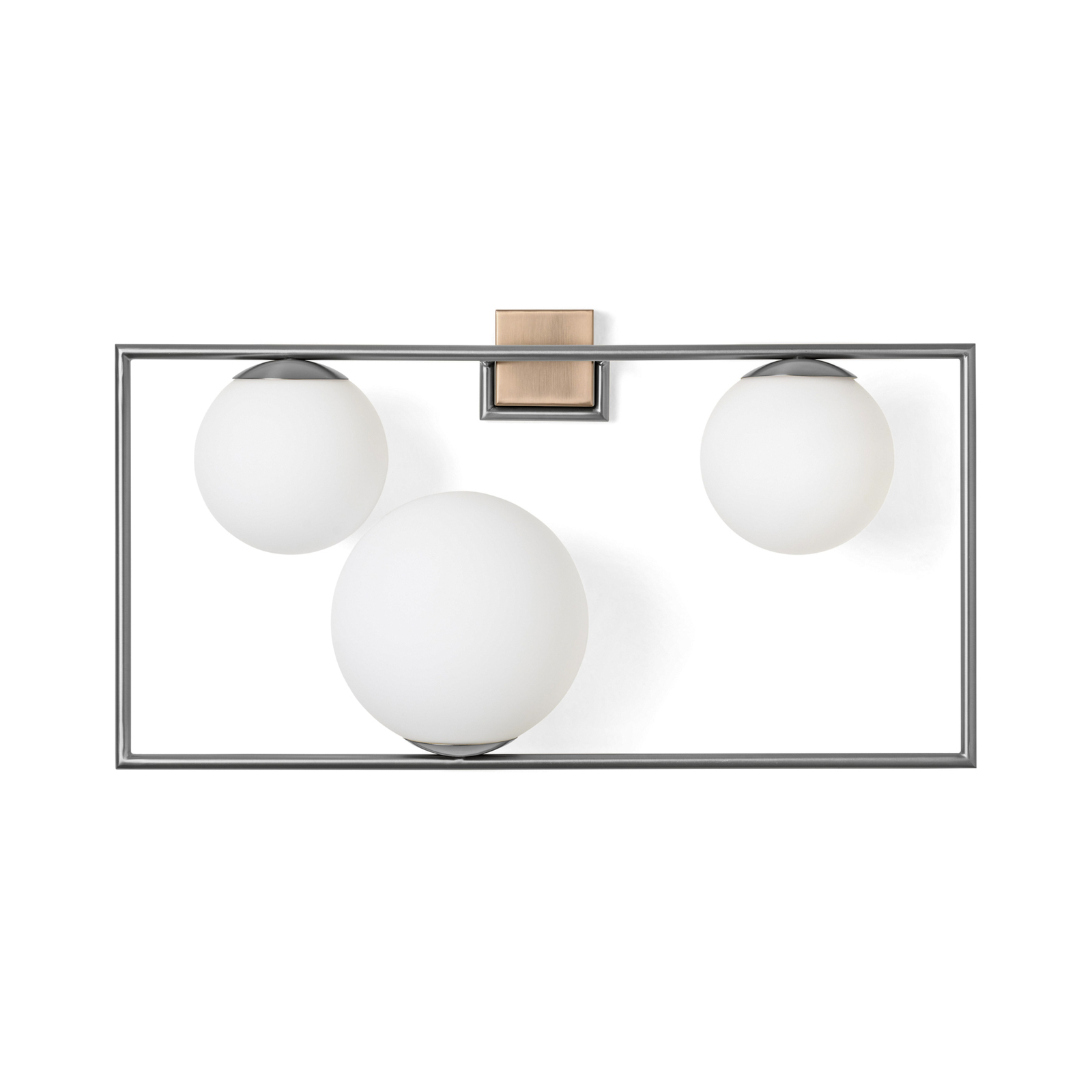 Buble wall light, steel-coloured, 3-bulb, glass