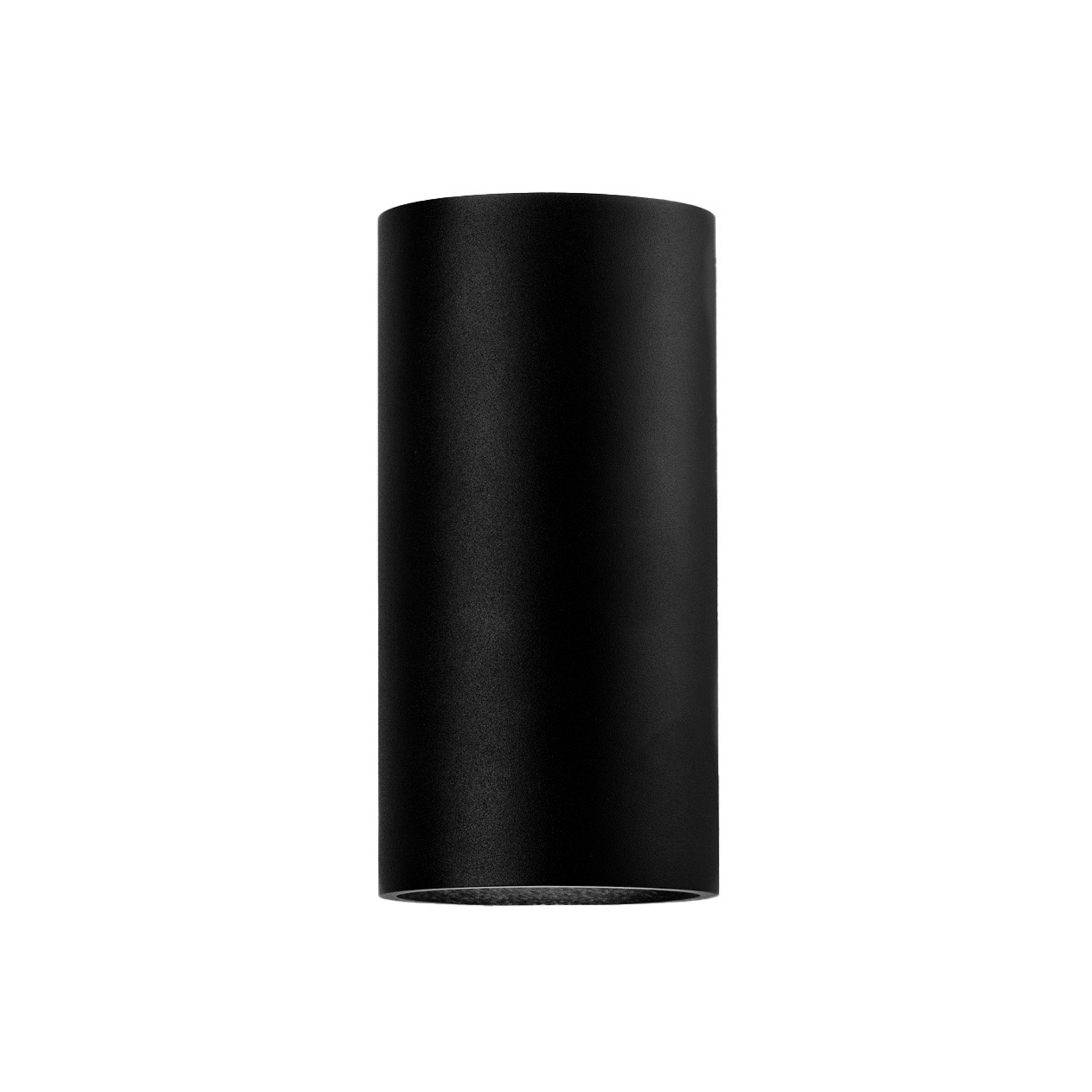 Egger DLS Außenwandleuchte Tubo, schwarz, Ø 9 cm Alu up/down