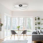 LED-Deckenleuchte Ivanka, drei Ringe, dimmbar