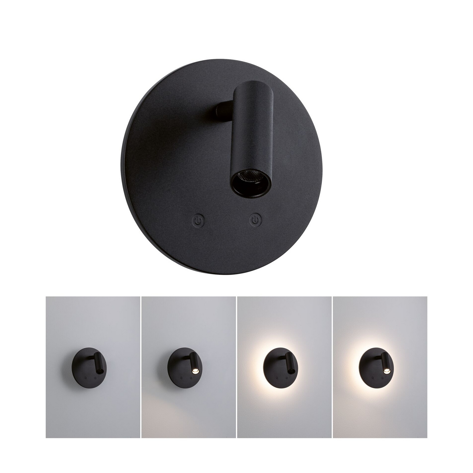 LED-stenni reflektor na baterije Kiora, črn, višina 20 cm, z regulatorjem LED-stenni reflektor na baterije Kiora, črn, višina 20 cm, z regulatorjem