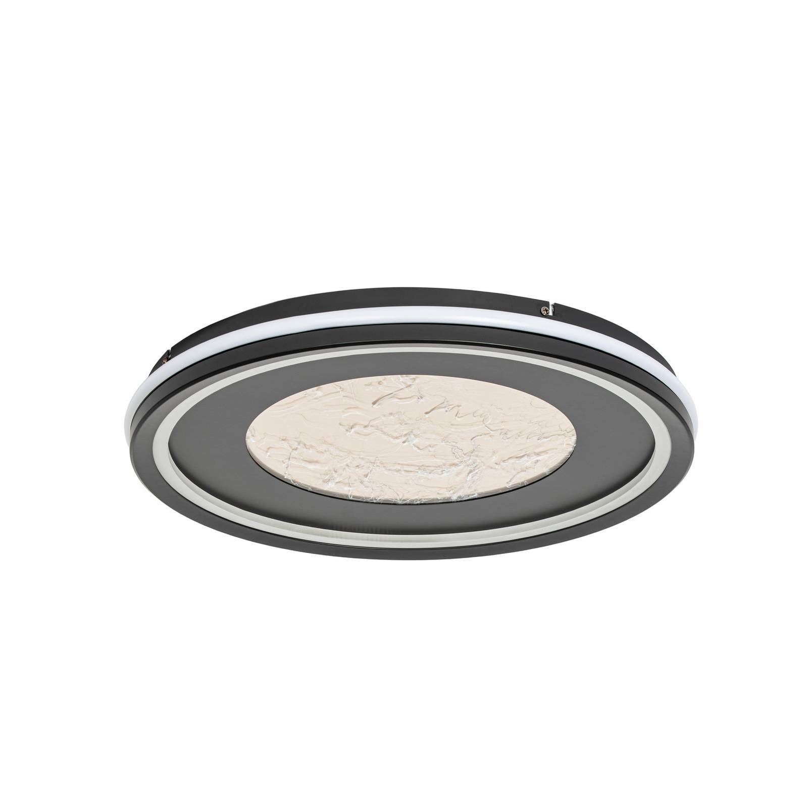 Lucande LED-Deckenlampe Tillian, schwarz/gold, 50cm, dimmbar