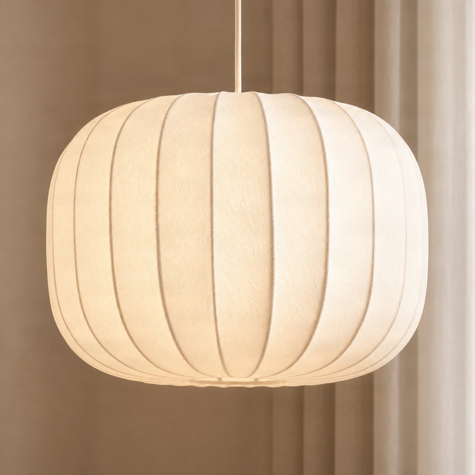 Bridget-riippuvalaisin, 1-lamppuinen, Ø 40 cm, beige – Lucande Bridget-riippuvalaisin, 1-lamppuinen, Ø 40 cm, beige – Lucande