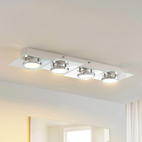 Lindby Imiria LED-Deckenlampe, Rechteck, 4-fl.